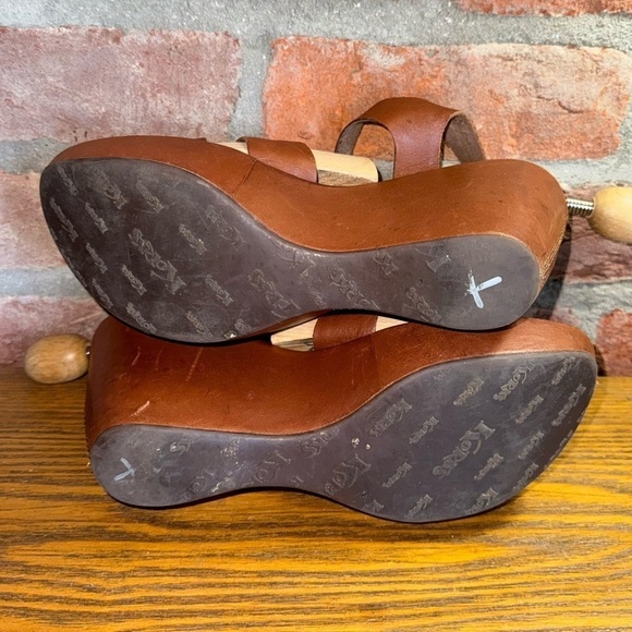 Kork-Ease Korks Size 10/42 Della Wedge Sandals Brown Leather Chunky Platform - Picture 7 of 12